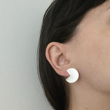 Contemporary Unique Circle Silver Studs, Unique designer earrings