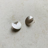 Contemporary Unique Circle Silver Studs, Unique designer earrings