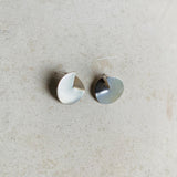 Contemporary Unique Circle Silver Studs, Unique designer earrings