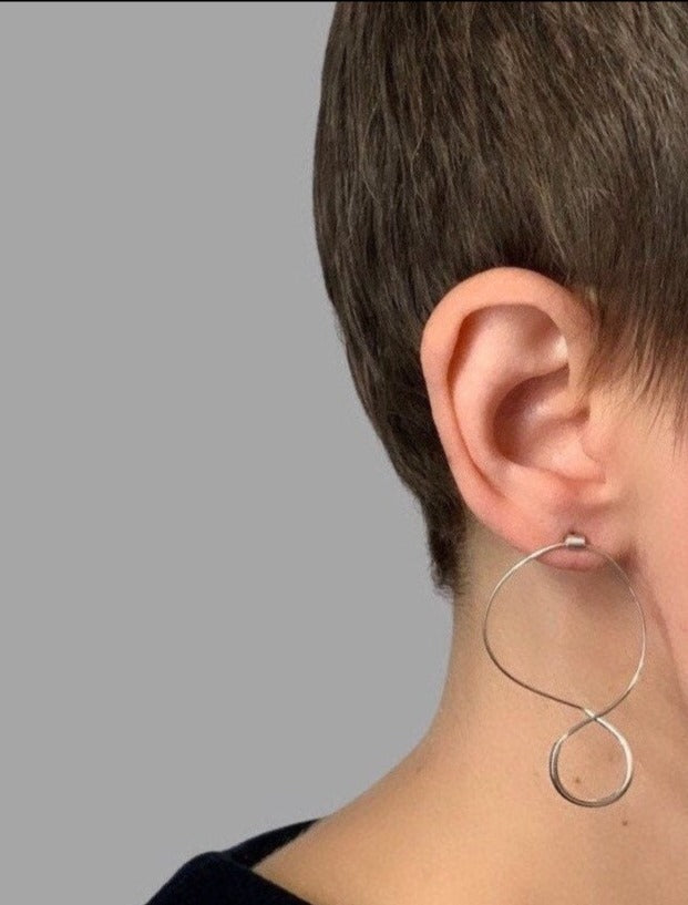 Geometric Silver Studs Minimalist Silver Earrings Round Stud -   Small silver  earrings, Gold earrings studs simple, Simple silver earrings